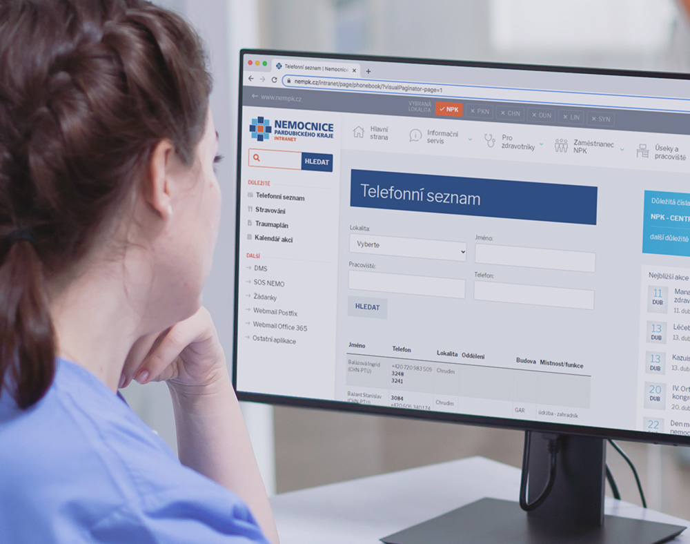 Reference Intranet Nemocnice Pardubického kraje